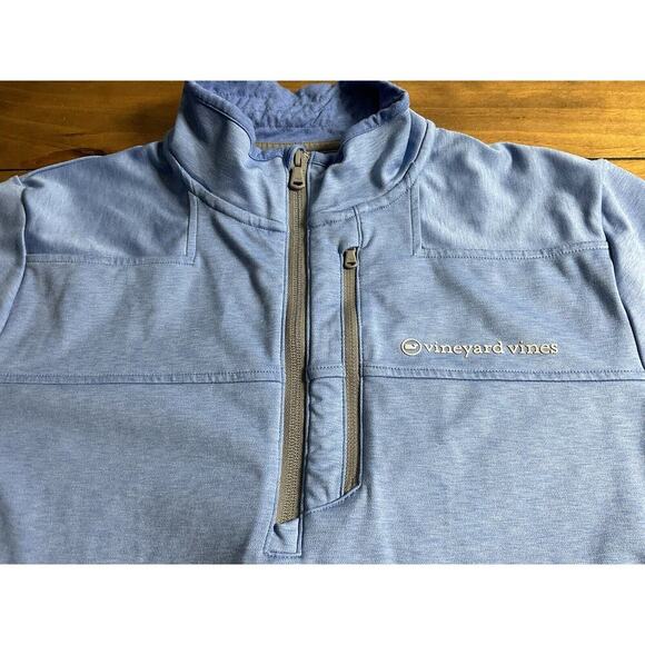 Vineyard Vines Performance On The Go Shep Shirt Light Blue Gray Accents Size Med - Picture 2 of 8